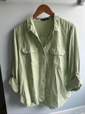 Velvet Heart Light Green Button-Up Utility Blouse
